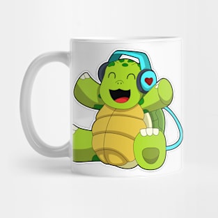 Turtle at Music with Headphone Mug